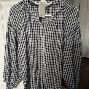 Rails Navy/White Blouse